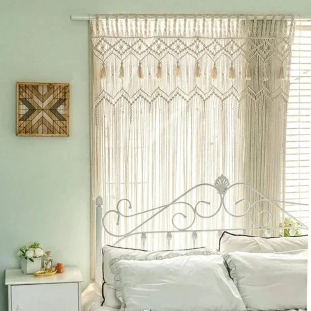 Urban Outfitters Handmade Boho Large Woven Macrame Wall Hanging Curtain